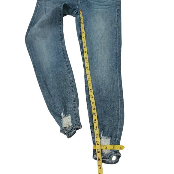 Parker Smith Skinny Jeans Womens 26 Blue Mid Rise Light Wash Distressed Stretch - Picture 11 of 12
